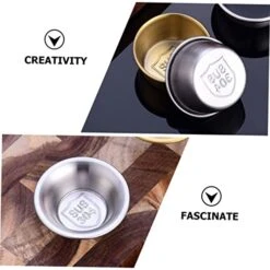 2pcs Steak Sauce Cups Drinkware Set Dessert Containers Measuring Cups Set Ketchup Salsa Bowls Small Sauce Cup Stainless Steel Sauce Cups Kitchen Dipping Cups Sauce Cups For Home