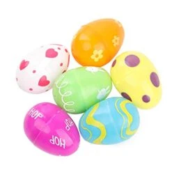 12pc Pattern Assorted Supply Prints Eggs Easter Plastic Fillable Hunt Party Pack Education Flashing Skipping Ball (as Shown, One Size) -Wilton Shop 41YxeqmcYeL