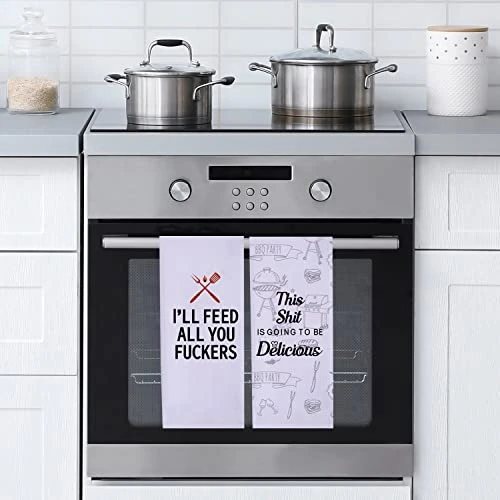 Funny Kitchen Towels For Men, Women, BBQ Grilling Cooking Dish Towels, Funny Birthday Gifts For Husband, Dad, Boyfriend, Friend, Hilarious Gag Gift For Chefs 5 Funny Kitchen Towels For Men, Women, BBQ Grilling Cooking Dish Towels, Funny Birthday Gifts For Husband, Dad, Boyfriend, Friend, Hilarious Gag Gift For Chefs - Image 3