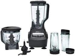 Ninja BL770 Mega Kitchen System, 1500W, 4 Functions For Smoothies, Processing, Dough, Drinks & More, With 72-oz.* Blender Pitcher, 64-oz. Processor Bowl, (2) 16-oz. To-Go Cups & (2) Lids, Black -Wilton Shop 41ZACEMXFVL. AC