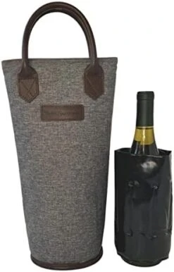 Wine Carrier - Wine Tote - Wine Cooler Bag - Gel Wine Cooler Sleeve - Insulated Wine Tote Bag - Wine Bag With Wine Chiller Sleeve - Portable Wine Bottle Carrier For Travel -Wilton Shop 41ZGOcoGKVL. AC