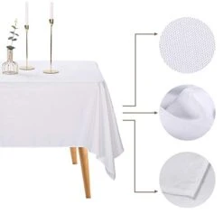 6pack 60x102 Inch White Rectangular Tablecloth 6 Feet Table Cloth In Polyester Fabric For Wedding/Banquet/Restaurant/Parties -Wilton Shop 41ZHZMO1PkL