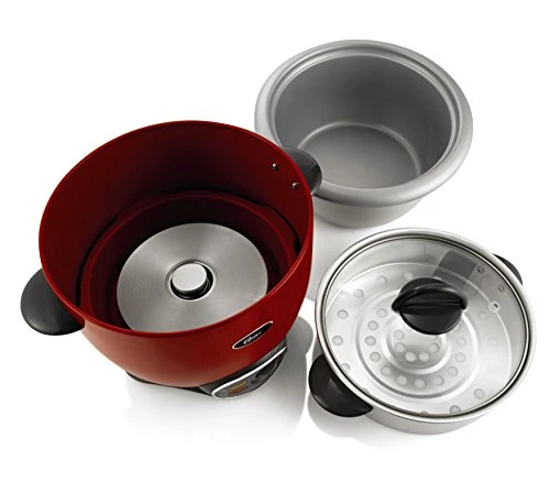 Oster® CKSTRCMS14-R 7-Cup Uncooked Resulting In 14-Cup Cooked Rice Cooker With Steam Tray, Red 4 Oster® CKSTRCMS14-R 7-Cup Uncooked Resulting In 14-Cup Cooked Rice Cooker With Steam Tray, Red - Image 2