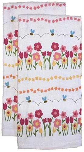 Set Of 5, Spring Flower With Butterfly Collection Printed Decorative Kitchen Towel Set Includes 2 Kitchen Towel, 2 Pot Holder, 1 Oven Mitt. 4 Set Of 5, Spring Flower With Butterfly Collection Printed Decorative Kitchen Towel Set Includes 2 Kitchen Towel, 2 Pot Holder, 1 Oven Mitt. - Image 2