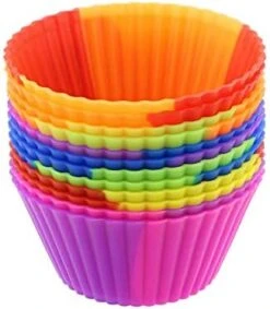 Silicone Cupcake Baking Cups Reusable Muffin Liners Molds For Standard Size Tin - Tie Dye Rainbow Colors Set Of 12 -Wilton Shop 41ZRqGNLUWL. AC