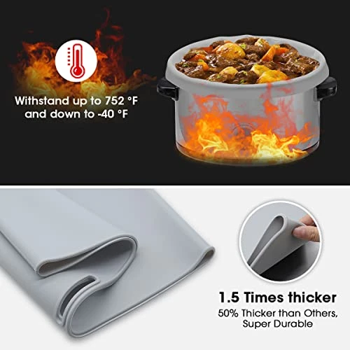 2 Pack Slow Cooker Liners - Reusable Crock Pot Divider, Safe Silicone Cooking Bags Fit 7-8 Quarts Oval Or Round Pot (Fit 8 QT Grey+Pink) 5 2 Pack Slow Cooker Liners - Reusable Crock Pot Divider, Safe Silicone Cooking Bags Fit 7-8 Quarts Oval Or Round Pot (Fit 8 QT Grey+Pink) - Image 3