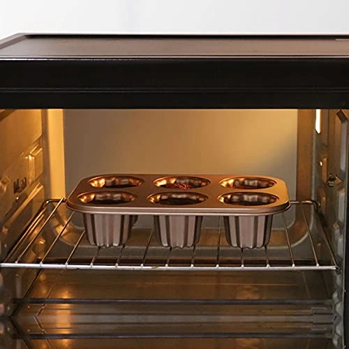On-stick Canele Molds Baking Pans For Cupcakes, 6Cavities Muffin Pan For Oven Baking 4 On-stick Canele Molds Baking Pans For Cupcakes, 6Cavities Muffin Pan For Oven Baking - Image 2