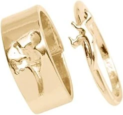 Holibanna Couples Rings Ring Sets Matching Couple Rings Set: Golden Alloy Finger Rings Open Band Rings For Him Her Wedding Engagement Jewelry Holiday Birthay Gift Friendship Rings Ring Sets -Wilton Shop 41ZYnL0CYoL. AC