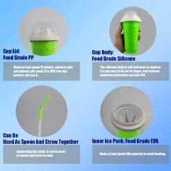 Slushy Cup Slushie Maker Ice Cup Silica Cup Pinch Cup Summer Cooler Smoothies Cup Double Layer Squeeze Cup Slush Maker Cup Home DIY Smoothie Cup For Children And Adult (Green) 12 Slushy Cup Slushie Maker Ice Cup Silica Cup Pinch Cup Summer Cooler Smoothies Cup Double Layer Squeeze Cup Slush Maker Cup Home DIY Smoothie Cup For Children And Adult (Green) -Wilton Shop 41ZbBBgc4OL