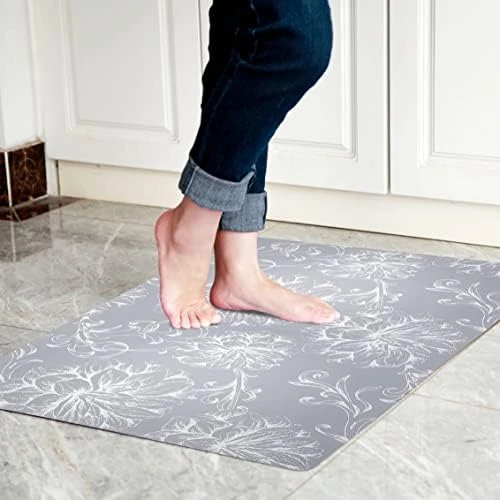 Cosilyt 1/10 Inch Ultra Thin Front Door Mat Rug Indoor Entrance Inside Non Slip, Large Waterproof Rubber Kitchen Rug And Interior Home Washable Door Mat, 24"×35", Baroque Grey 11 Cosilyt 1/10 Inch Ultra Thin Front Door Mat Rug Indoor Entrance Inside Non Slip, Large Waterproof Rubber Kitchen Rug And Interior Home Washable Door Mat, 24"×35", Baroque Grey - Image 9