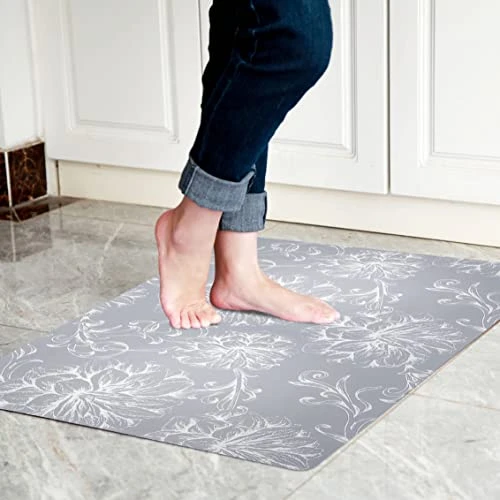 Cosilyt 1/10 Inch Ultra Thin Front Door Mat Rug Indoor Entrance Inside Non Slip, Large Waterproof Rubber Kitchen Rug And Interior Home Washable Door Mat, 24"×35", Baroque Grey 3 Cosilyt 1/10 Inch Ultra Thin Front Door Mat Rug Indoor Entrance Inside Non Slip, Large Waterproof Rubber Kitchen Rug And Interior Home Washable Door Mat, 24"×35", Baroque Grey