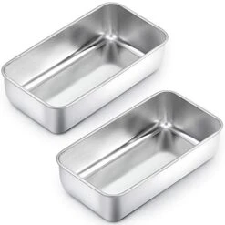 Loaf Pans For Baking Bread, 9¼" × 5" Bread Loaf Pan Meatloaf Pan Stainless Steel For Home Kitchen, Healthy & Durable, Oven & Dishwasher Safe - Set Of 2