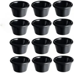 - Set Of 12- Plastic 6 Oz. Smooth Ramekin Black Color, Serving Dish Chips Sauce Cup Side Dish And Dips -Wilton Shop 41Ze oZyNNL. AC 2