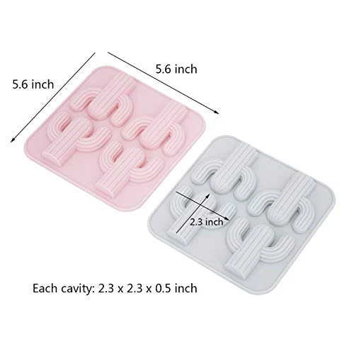 2-Pack Cactus Ice Cube Tray Cacti Silicone Molds For DIY Chocolate Candy Gummy Gelatin Jello Jelly Baking Cake Soap Crayons Wax Melt Plaster Of Paris Kitchen Pastry Tools (4-Cavity, Pink/Gree) 5 2-Pack Cactus Ice Cube Tray Cacti Silicone Molds For DIY Chocolate Candy Gummy Gelatin Jello Jelly Baking Cake Soap Crayons Wax Melt Plaster Of Paris Kitchen Pastry Tools (4-Cavity, Pink/Gree) - Image 3