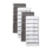 KitchenAid Albany Kitchen Towel 4-Pack Set, Charcoal Grey/White, 16"x26" -Wilton Shop 41Zskgu150L
