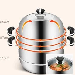 HYDZQ Stainless Steel Steamer Induction Cooker Household Thickened Gas Soup Pot With Steamer Steamer -Wilton Shop 41ZulHcGmAL