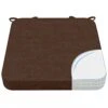 Square Chair Cushions For Dining Chairs With Ties And Removable Cover, 2" Thick Dining Kitchen Chair Pads, Indoor Dining Room Chair Cushions, 16" X 16", Brown -Wilton Shop 41Zwh6iUOsL