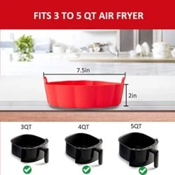 Eidsefe Air Fryer Silicone Liners, 2PCS 7.5" Food Grade Reusable Air Fryer Liner, Easy Cleaning Fits 3-5QT Airfryer Accessories -Wilton Shop 41a3tvmeWDL