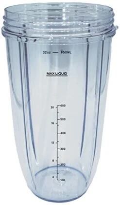 Blendin 32 Ounce Large Cup With Flip Top To-Go Lid And Jar Lip Ring, Compatible With Nutribullet 600W, 900W, NB-101B, NB-101S, NB-201, NBR-0601, NBR-1201, NB9-1301, 900 Pro Series Blenders -Wilton Shop 41a7BMJxQfL