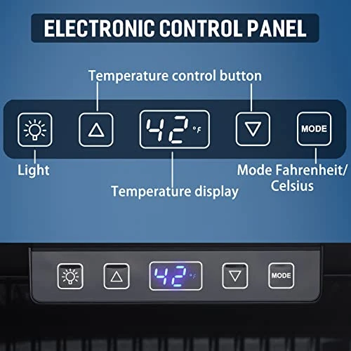 Beverage Refrigerator Cooler - Mini Fridge Soda Or Beer, Wine Or Champagne Cooler For Home/Bar/Office,Adjust Temperature With Glass Door,Shelves,Black Touch Control Panel,2.4Cu.Ft…… 5 Beverage Refrigerator Cooler - Mini Fridge Soda Or Beer, Wine Or Champagne Cooler For Home/Bar/Office,Adjust Temperature With Glass Door,Shelves,Black Touch Control Panel,2.4Cu.Ft…… - Image 3