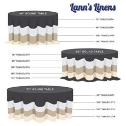 - 20 Premium 120" Round Tablecloths For Wedding/Banquet/Restaurant - Polyester Fabric Table Cloths - Black -Wilton Shop 41aDekVjX8L 1