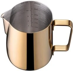 Milk Frothing Pitcher 20oz Stainless Steel Cup Perfect For Latte Art,Espresso Maker,Cappuccino Maker-18/8 Stainless Steel Milk Frother Pitcher Steaming Pitcher Rose Golden Color 600ml -Wilton Shop 41aTVcVm2EL. AC