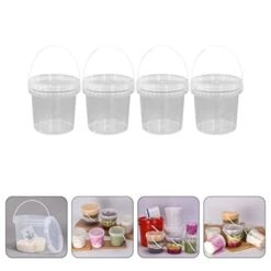 4Pcs 2L Ice Cream Bucket With Handle Reusable Round Food Storage Bucket Ice Bucket Summer Jelly Cold Drink Juice Bucket -Wilton Shop 41aYcrTLskL