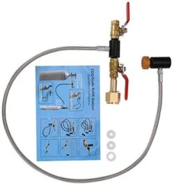 TEUOPIOE CGA-320 CO2 Cylinder Refill Adapter Bottle Connector CO2 Tank Soda Maker Accessories With Hose For Filling Soda Tank (24inch Without Pressure Gauge) -Wilton Shop 41awxWnKApL. AC