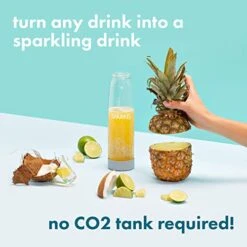 Pärkel Beverage System (Black) + 2 Pack Bottles - Sparkling Water And Soda Maker - A New Way Of Sparkling - Use Fresh & Natural Ingredients - No CO2 Tank Needed