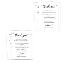100 Wedding Thank You Place Setting Cards, Wedding Table Centerpieces And Wedding Decorations, Wedding Table Decorations, Wedding Favors For Guests, 4 X 6 In