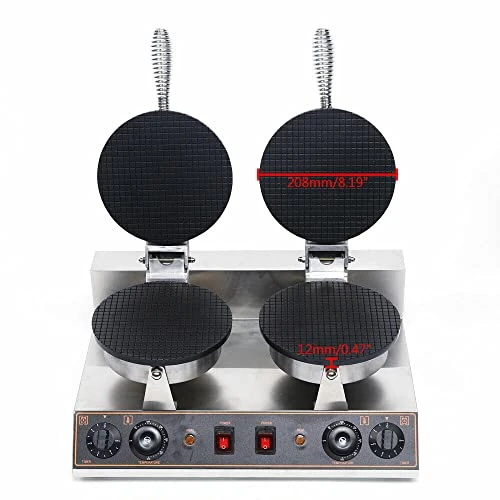 Ommercial Ice Cream Cone Waffle Maker Machine, Electric Stainless Steel Nonstick Coating Surface Egg Roll Machine With Adjustable Temperature And Time Control 1200WX2 4 Ommercial Ice Cream Cone Waffle Maker Machine, Electric Stainless Steel Nonstick Coating Surface Egg Roll Machine With Adjustable Temperature And Time Control 1200WX2 - Image 2