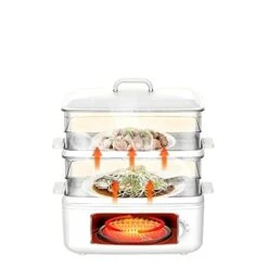 IEASEtg Stock Pot Electric Steamer, Electric Cooker, Multi-function Electric Cooker, Electric Chafing Dish, Stainless Steel