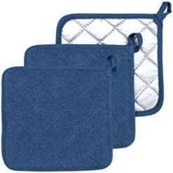 Oven Pot Holders 100% Cotton,7x7 Inches,3 Packs,Perfect For Cooking, Baking, Serving, BBQ Or Dinner Party (Gray, 3) -Wilton Shop 41bBnnoUuJL. AC