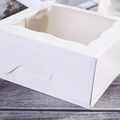 [25pcs] 6" White Bakery Boxes With Pvc Window For Pie And Cookies Boxes Small Natural Craft Paper Box,6x6x2.5inch(White,25) -Wilton Shop 41bHlmkfIeL