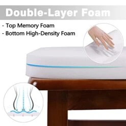 Chair Pads For Dining Chairs With Ties Memory Foam Chair Cushions For Kitchen Chairs Thickened Farmhouse Seat Cushion 16.5 X 16.25 Inches Brown