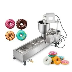 Commercial Automatic Single Row Donut Maker Machine, 7L Hopper Electric Frying Donuts Maker With 3 Sizes Moulds, 110V Doughnut Making Machine With Intelligent Control Panel (800PCS/H) -Wilton Shop 41bcfB9jS9L