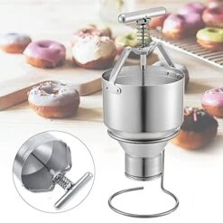 Manual Donut Maker Donut Depositor 5L Capacity Donut Dropper Hopper Stainless Steel Manual Donut Dispenser 6 Adjustable Thicknesses Donut Hopper With Stand -Wilton Shop 41beuJtAkdL