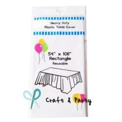 (12-Pack Heavy Duty Plastic Table Covers Tablecloth (Reusable) (Rectangle 54" X 108", White)