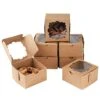 50pcs Cookie Boxes With Window Bakery Boxes Small Treat Boxes Mini Pie Boxes Pastry Boxes 4x4x2.5in(Brown) -Wilton Shop 41biFb1kLnL