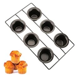 6 Cup Nonstick Popover Pans, Large Deep Cupcake Baking Pan, Muffin Pans For Baking Sets Non Stick