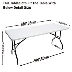 6 FT Rectangle Dinner Tablecloth Table Cover For Rectangular Table In Washable Polyester Great For Buffet Table, Parties, Birthday, Wedding Housewares (Black) 11 6 FT Rectangle Dinner Tablecloth Table Cover For Rectangular Table In Washable Polyester Great For Buffet Table, Parties, Birthday, Wedding Housewares (Black) -Wilton Shop 41bl4aywb4L 1