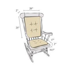 Embrace Rocking Chair Cushions For Living Room, Nursery, Or Home Office, Tufted And Non-Slip Pads, 2 Piece Set, Seat 16"x15" And SeatBack 24"x17", Blue -Wilton Shop 41brnVXR13L