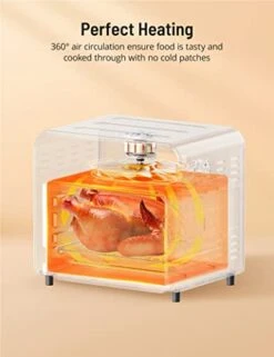 Ir Fryer, Paris Rhône 14.8 Quart Toaster Oven, 5-in-1 Convection Oven For 4-Slice Toast, 9-inch Pizza, Knob-Controlled Kitchen Countertop Appliance With 6 Accessories, Dishwasher Safe -Wilton Shop 41btghpkkLL