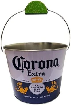 Rona Beverage Bucket With Wire Handle And Lime Grip, White And Blue -Wilton Shop 41bu6lC83PL. AC