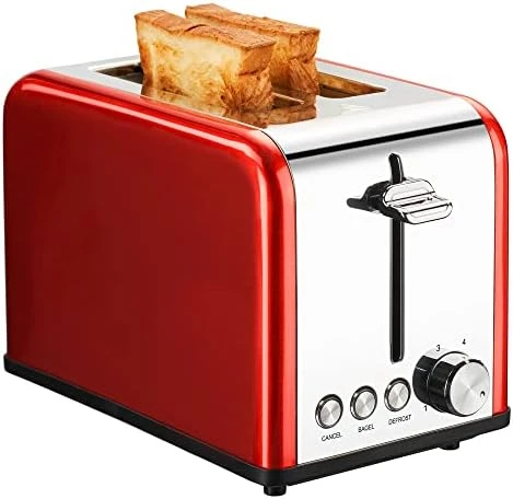 REDMOND 2 Slice Toaster Stainless Steel Toaster Wide Slots With Bagel Defrost Cancel Function 6 Bread Shade Settings For Bread Waffles Auto Shutoff Red 10 REDMOND 2 Slice Toaster Stainless Steel Toaster Wide Slots With Bagel Defrost Cancel Function 6 Bread Shade Settings For Bread Waffles Auto Shutoff Red - Image 8