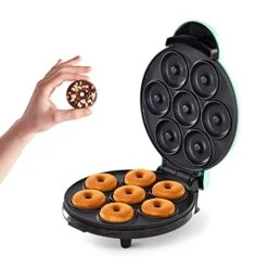 Dash Mini Donut Maker Machine For Kid-Friendly Breakfast, Snacks, Desserts & More With Non-stick Surface, Makes 7 Doughnuts - Aqua