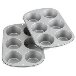 Wilton Recipe Right Non-Stick 6 Cup Jumbo Muffin Pan, 2 Count (Pack Of 1)