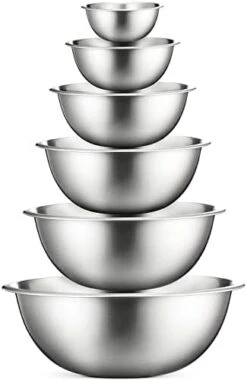 Stainless Steel Mixing Bowls (Set Of 6) Stainless Steel Mixing Bowl Set - Easy To Clean, Nesting Bowls For Space Saving Storage, Great For Cooking, Baking, Prepping 23 Stainless Steel Mixing Bowls (Set Of 6) Stainless Steel Mixing Bowl Set - Easy To Clean, Nesting Bowls For Space Saving Storage, Great For Cooking, Baking, Prepping -Wilton Shop 41cZ1DO1 1L. AC 1