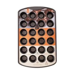 24cup Mini Muffin Pan Cupcake Nonstick Pan - Carbon Steel Pan For Mini Muffins Cupcakes Non Stick Coating Easy Release Dishwasher Safe DIY Bakeware Baking Supplies - Classic Collection