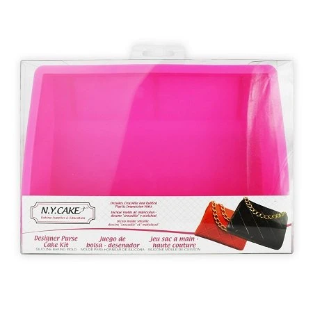 NY Cake Designer Purse Cake Kit Silicone Baking Mold, 8 1/4" X 5 3/4" X 2", Pink 5 NY Cake Designer Purse Cake Kit Silicone Baking Mold, 8 1/4" X 5 3/4" X 2", Pink - Image 3